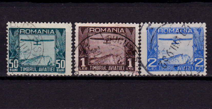 RO 1931 &quot;Timbrul aviatiei &quot;, serie stampilata