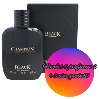 Pachet 4 x Apa de toaleta Champion Black, barbati, Cote D&amp;acute;Azur, 100 ml + TESTER foto