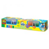 Plastilina fara gluten,set 4 recipiente x 90 gr, 1-4 ani, SES Creative