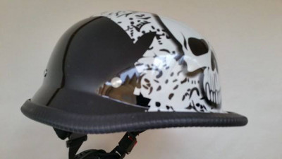 Casca motocicleta chopper cu schelet si bandana schelet foto