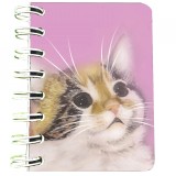 Cumpara ieftin Carnet cu Spira Pisica 7x10 cm, 75 Foi Velina, Hartie 90 g/mp, Coperta Lucioasa, Brand Soapta Stelelor