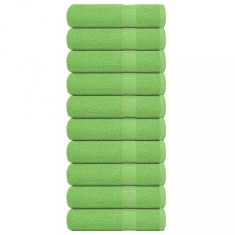 vidaXL Prosoape de baie 10buc Verde mere 100x150cm 360g/m&sup2; 100% bumbac
