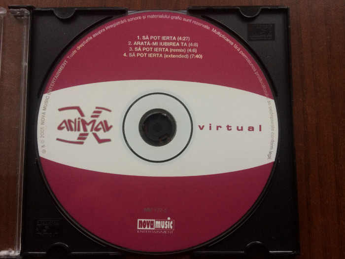 Animal X Virtual 2001 maxi single cd disc muzica house pop dance fara coperta