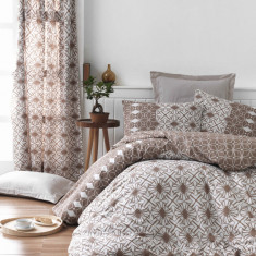 Lenjerie de pat pentru o persoana Single XL (DE), Alize - Brown, Pearl Home, Bumbac Ranforce