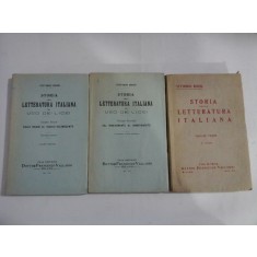STORIA DELA LITTERATURA ITALIANA PER USO DEI LICEI vol.1 / vol.2 / vol.3 - Vittorio ROSSI - Milano, 1940 /1941 / 1942