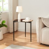 Masa laterala rotunda Ul&ouml;kantaa 50x50 cm, sticla fumurie, maro