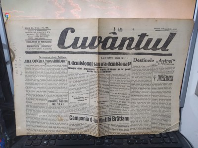 Cuv&amp;acirc;ntul nr. 1601 anul V 4 octombrie 1929, Nae Ionescu, Mihail Sebastian, 222 foto