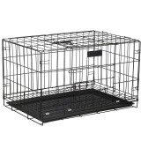 Cusca pentru animale, 2 usi, Pliabila din metal, XL, Negru, 93x67x56 cm Household NewTrend