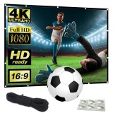Ecran de proiectie pliabil 100&quot; Linomag&reg;, format16:9, ideal pentru proiecții interior/exterior, portabil, 4K HD, montare rapidă, alb