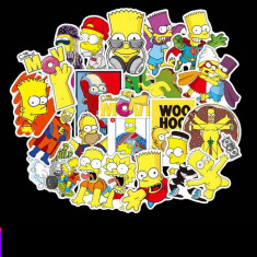 Set Stickere 50 buc bicicleta, telefon, auto, laptop The Simpsons foto