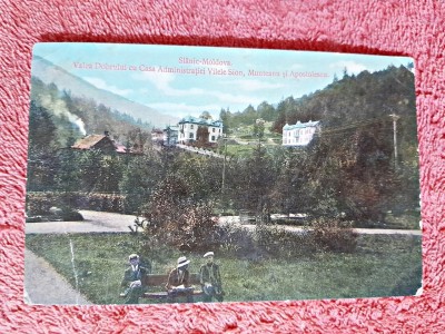 Carte postala, Valea Dobrului cu Casa Administraiei Vilele Sion, Munteanu si Apostolescu, perioada interbelica foto