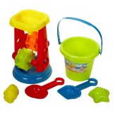 Set galetusa cu morisca si forme pentru nisip, 6 piese, multicolor