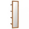 Oglinda perete cu rafturi vidaXL, lemn masiv tec, 30x30x120cm, maro, decorativa baie
