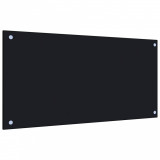 VidaXL Panou antistropi de bucătărie, negru 80x40 cm sticlă securizată