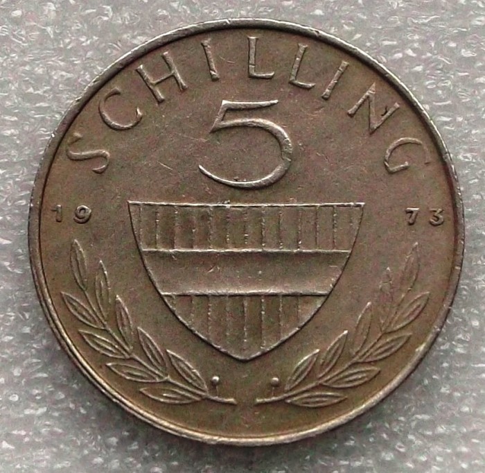 P3. AUSTRIA 5 SCHILLING 1973 **