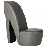 VidaXL Scaun, design toc &icirc;nalt, gri, piele artificială