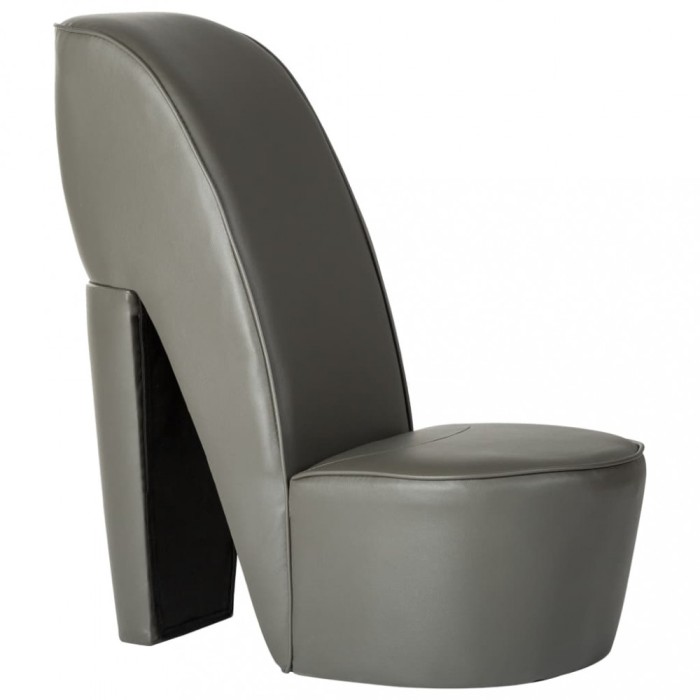 vidaXL Scaun, design toc &icirc;nalt, gri, piele artificială