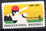 SUA 1969, Aniversari, Baseball, Sport, serie neuzata, MNH, Nestampilat