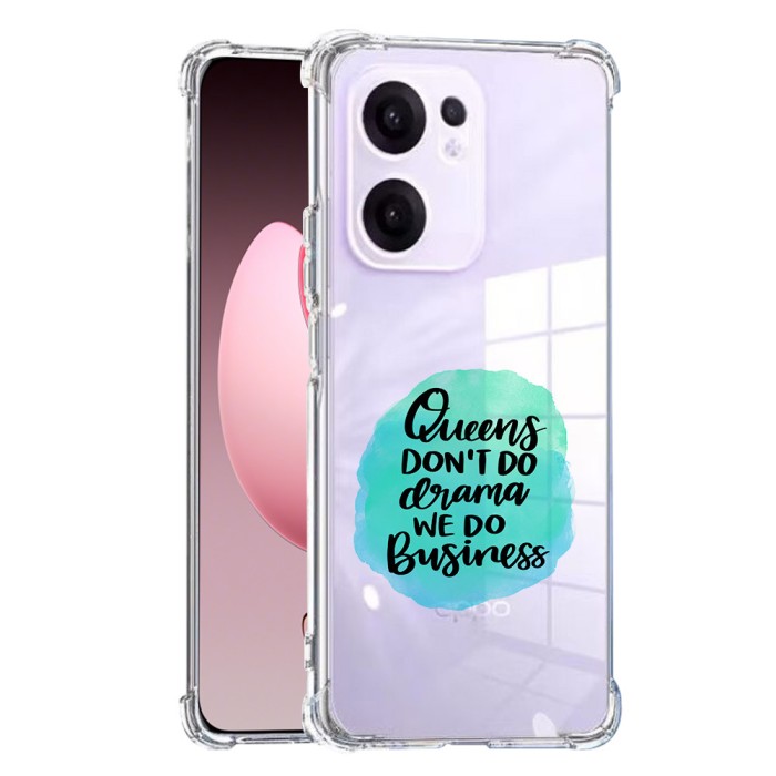Husa antisoc pentru oppo reno13 f, airbag pro, clear, queens don&#039;t do drama we do business
