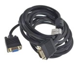 Cablu monitor, Lanberg 42877, VGA tata la VGA mama , 15 pini, de prelungire, lungime 5 m, dubla ecranare cu miez de ferita, negru