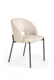 Scaun living Ellie, design scandinav, cadru metal, tapiterie material textil bej