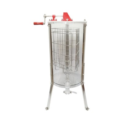 Centrifuga manuala apicola, extractor miere transparent cu 3 rame foto