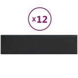 Cumpara ieftin Panouri perete 12 buc. negru, 60x15 cm, piele ecologica 1,08 m&sup2;