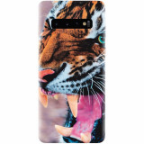 Husa silicon pentru Samsung Galaxy S10 Plus, Angry Tiger Teeth Fresh