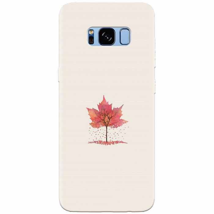 Husa silicon pentru Samsung S8 Plus, Autumn Tree Leaf Shape Illustration