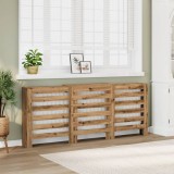 Masca Calorifer Lemn Stejar Artizanal 205x21.5x83.5cm cu Raft Decorativ