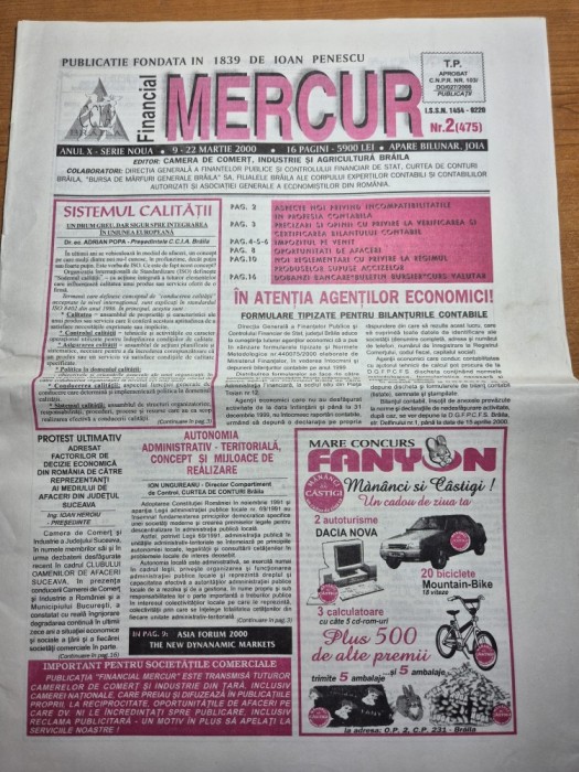 ziarul mercur 9-22 martie 2000