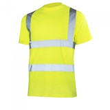 Tricou de lucru fluorescent cu dungi reflectorizante T-REF