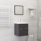 Set mobilier de baie, gri extralucios, lemn prelucrat