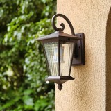 Felinar modern, exterior, montaj pe perete, dulie E27, bec max 60w, 220V, maro