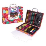 Kit de Colorat Multicolor din Lemn cu 50 Accesorii, CMCLASS