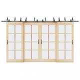 VidaXL Set feronerie pentru uși glisante, negru, 400 cm, oțel