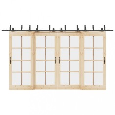 vidaXL Set feronerie pentru uși glisante, negru, 400 cm, oțel