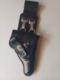 NI75 Toc german din piele neagră pentru pistol de poliție