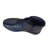 Ghete barbati Ciucaleti GSSPORT23N, din piele naturala, imblanite, negre, cu fermoar. Confortabile, fabricate in Romania pentru iarna.