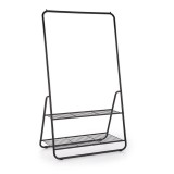 Stender pentru umerase cu suport dublu de pantofi HM WU29, metalic, negru