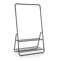 Stender pentru umerase cu suport dublu de pantofi HM WU29, metalic, negru