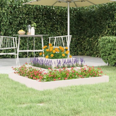 Gossi jardiniera, alb, 80x80x27 cm, lemn masiv de pin foto