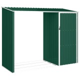vidaXL Șopron Gradina Lemne Foc Verde 245x98x159cm Otel Zincat Magazie Depozitare Unelte Mobilier Exterior