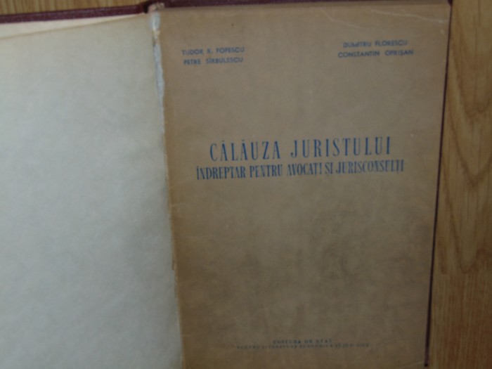 CALAUZA JURISTULUI - INDREPTAR PENTRU AVOCATI SI JURICONSULTI -TUDOR R.POPESCU