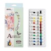 Set culori acrilice pentru pictura 12 nuante intense 12 buc x 12 ml pentru panza, lemn si hartie, vopsea artistica non-toxica pentru hobby si arta