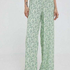 Pepe Jeans pantaloni femei, culoarea verde, drept, high waist