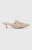 Answear Lab papuci femei, culoarea auriu, toc mic