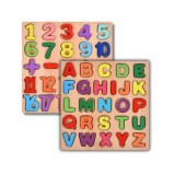 Pachet educativ din lemn pentru copii , doua table cu numere si operatii matematice