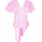 Costum Medical Pe Stil, Roz deschis cu fermoar si cu garnitura Alba, Model Adelina - 3XL, 3XL