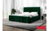 Pat roz din lemn, mdf si catifea 200x180 cm Iris